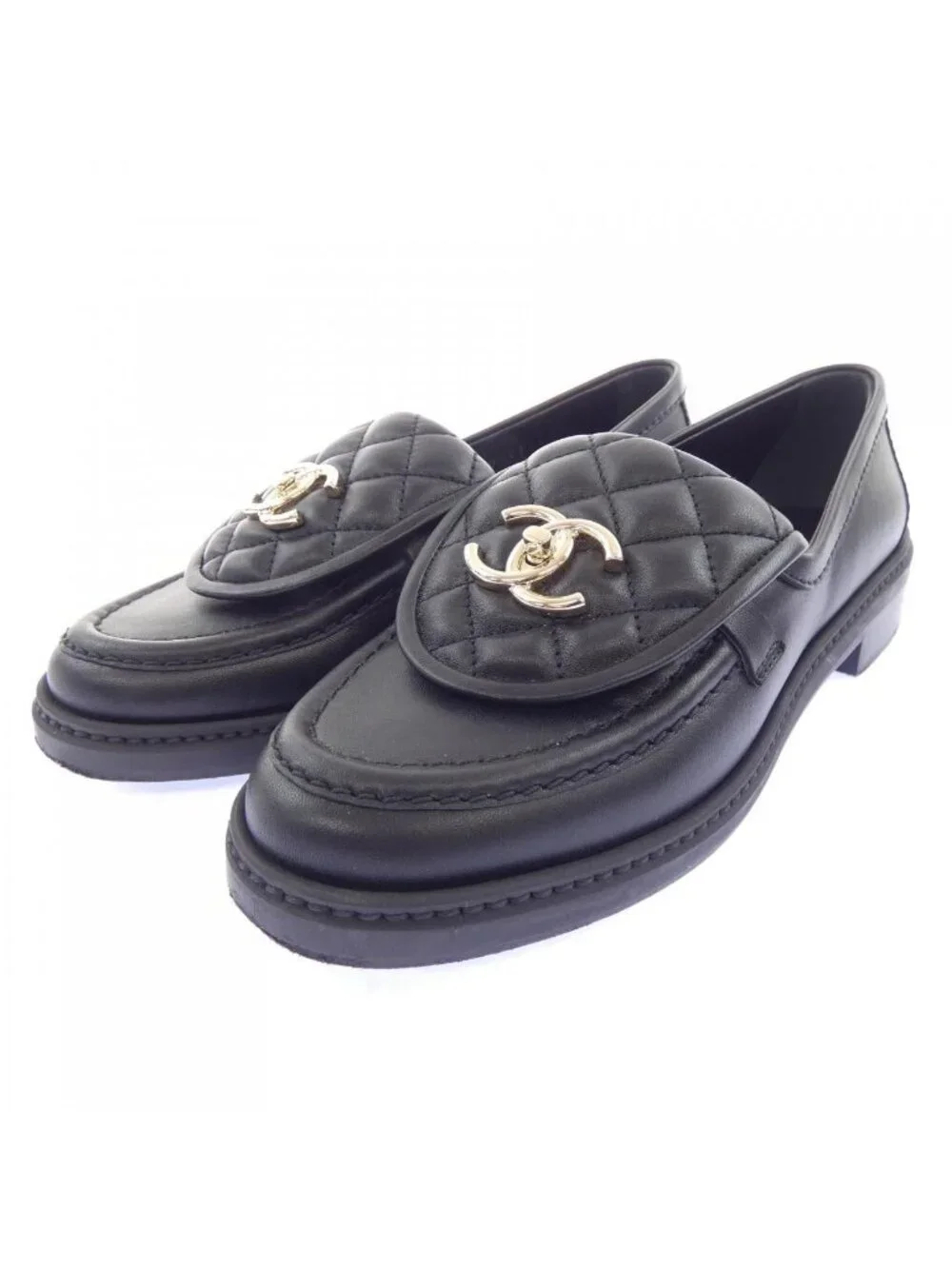 Chanel Loafers Turnlock Quilted Shoes
